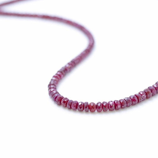 Ruby Button Stone Necklace