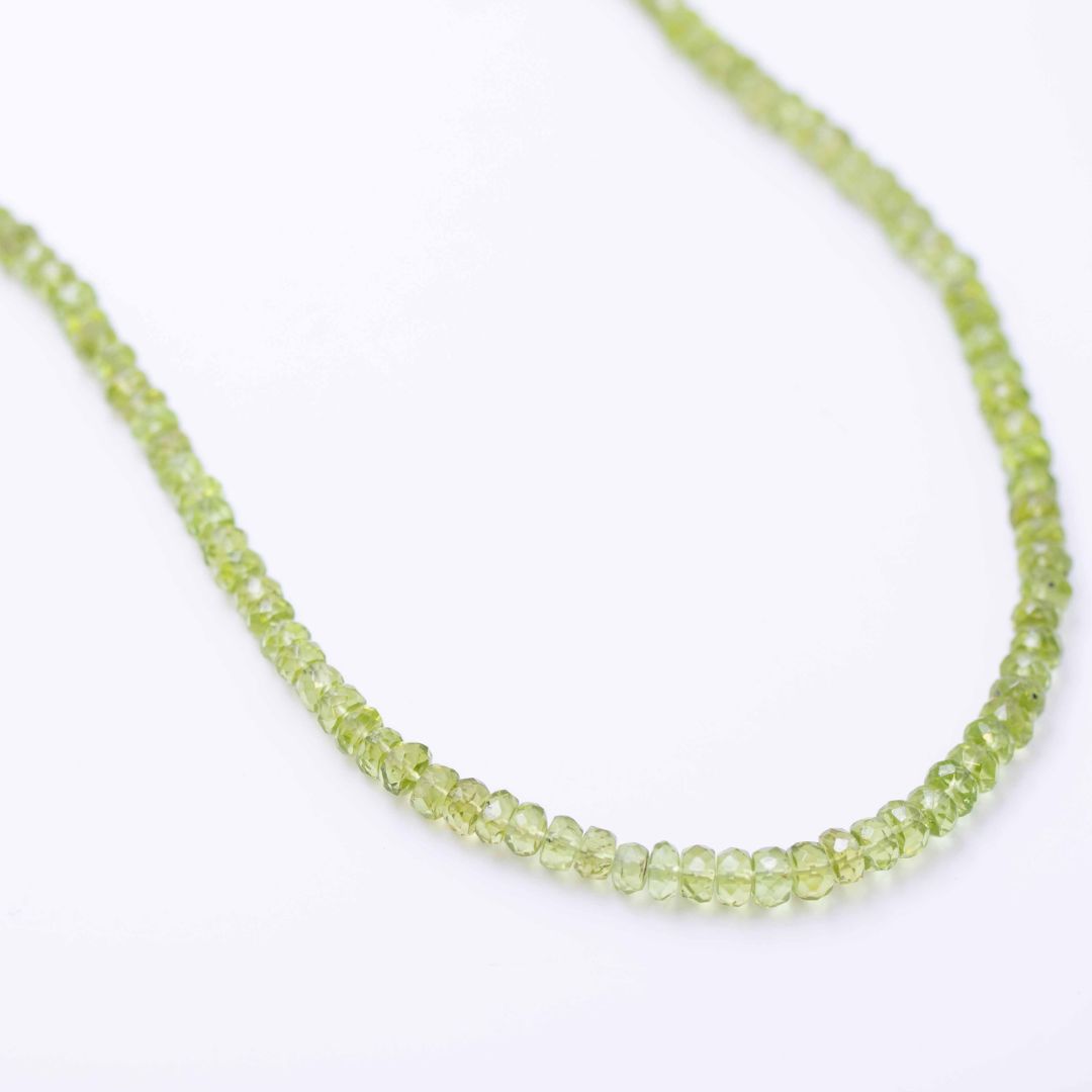 Peridot Button Stone Necklace