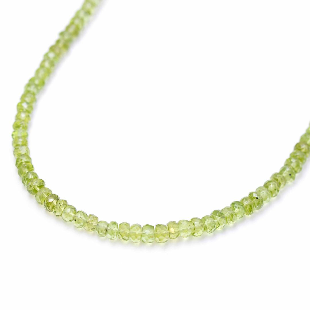 Peridot Button Stone Necklace