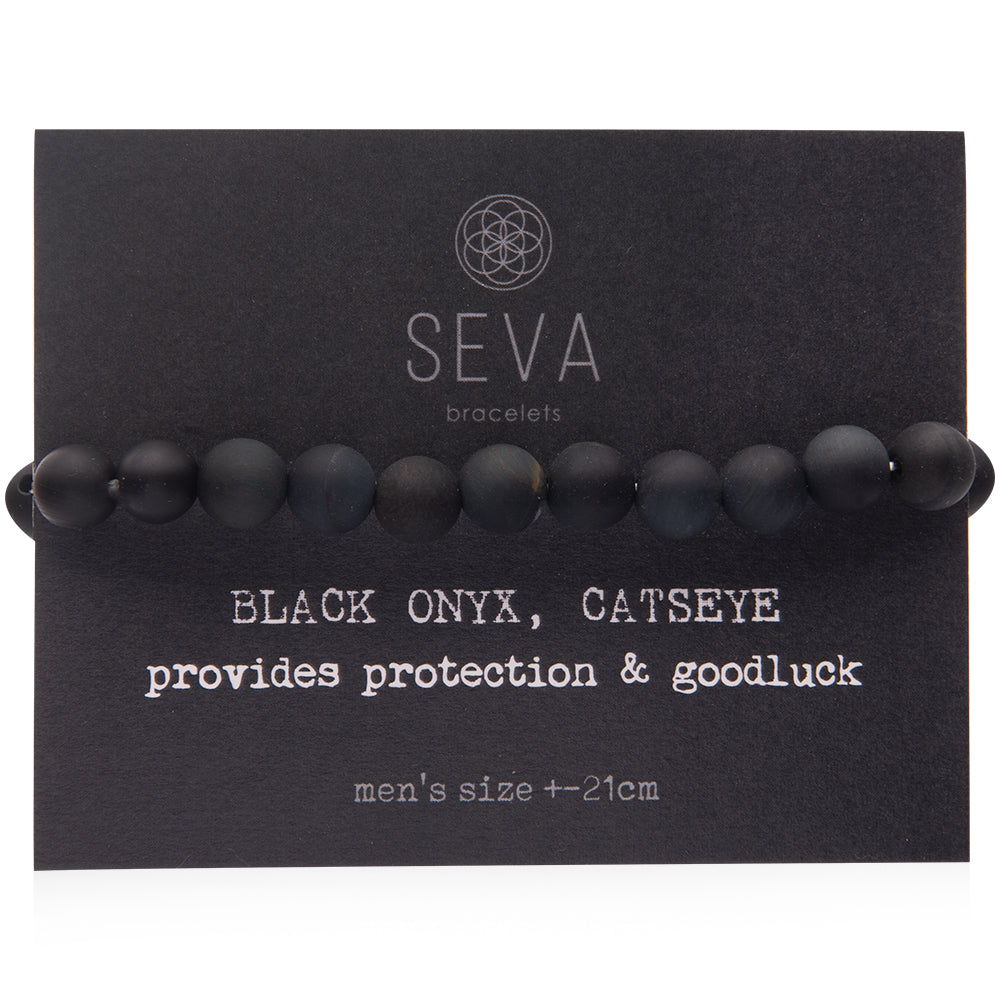 Catseye & Black Onyx Men's Bracelet front card 