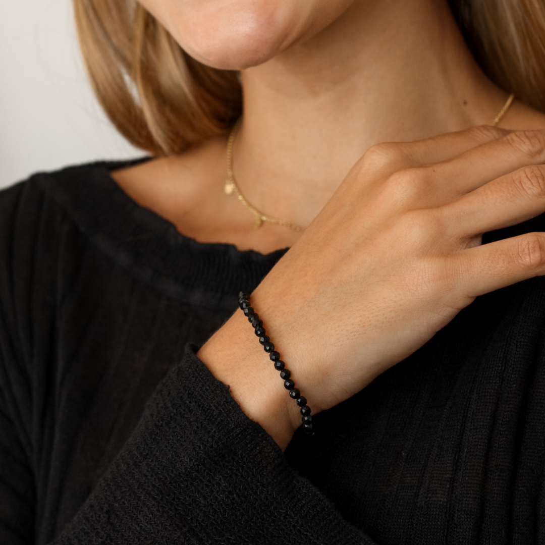 Black Tourmaline Stone Bracelet - Robyn Real Jewels